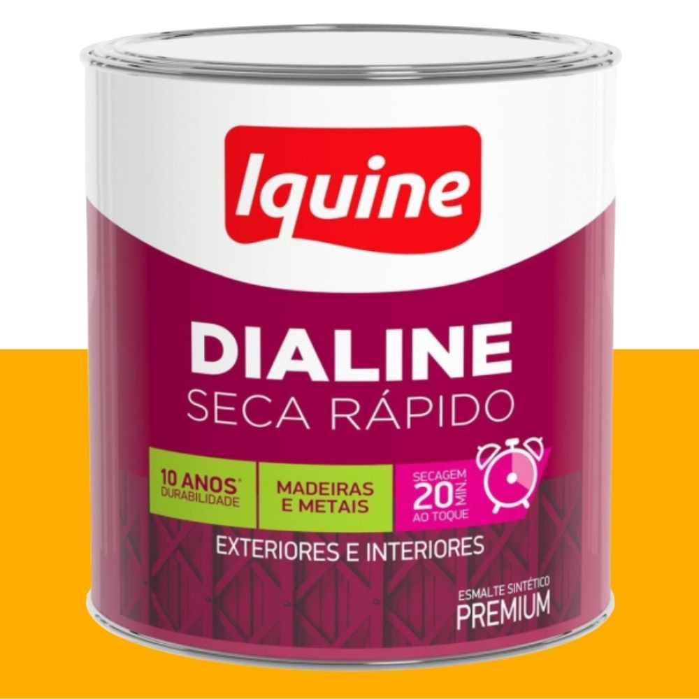 Esmalte Dialine Secagem Rápida Alto Brilho Amarelo 112ML Iquine