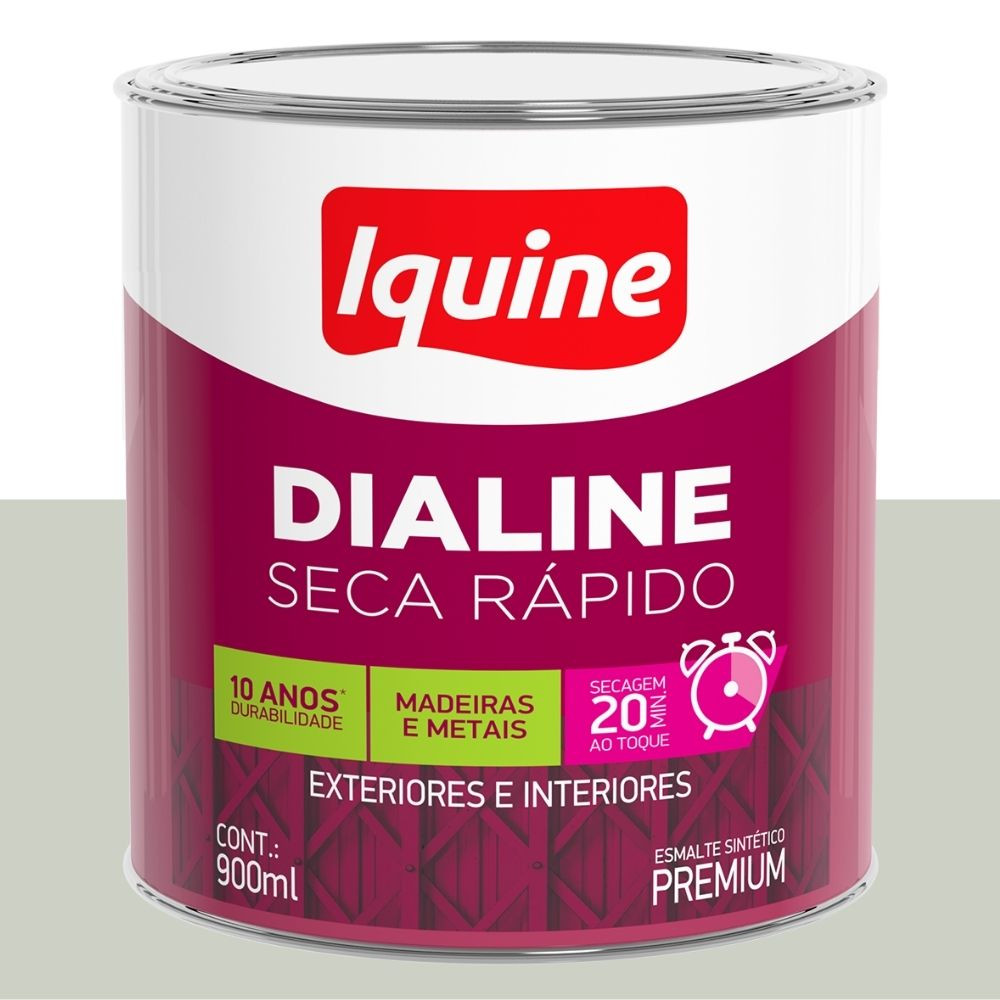 Esmalte Dialine Secagem Rápida Alto Brilho Branco Gelo 900ML Iquine