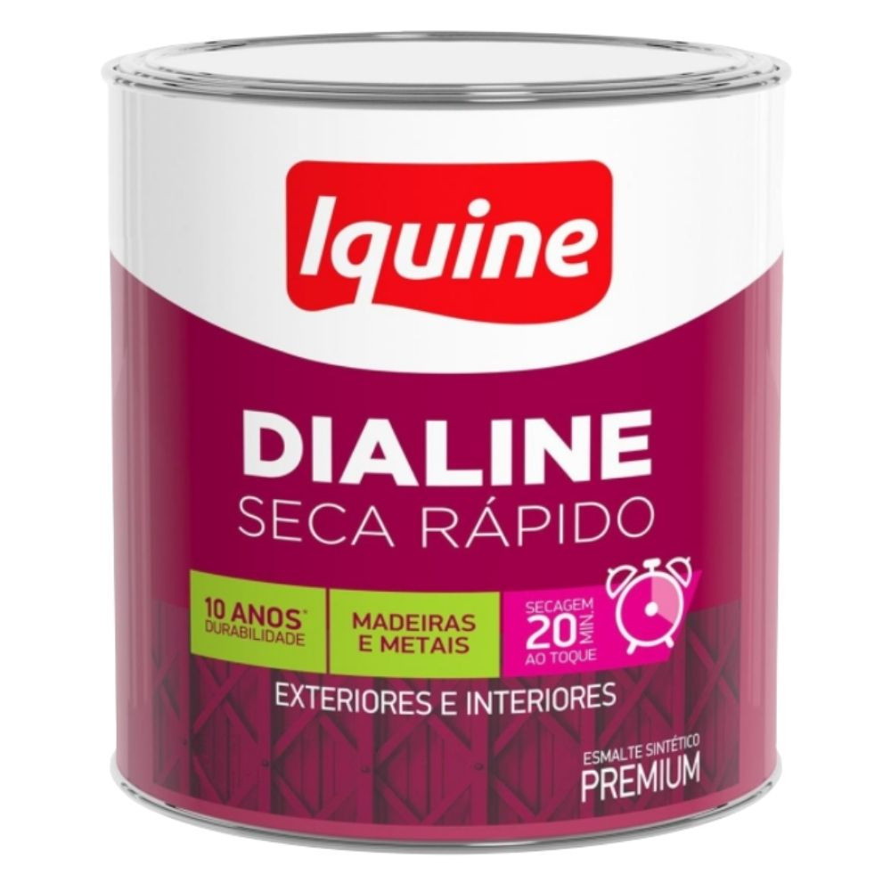 Esmalte Dialine Secagem Rápida Alto Brilho Branco Neve 112ML Iquine