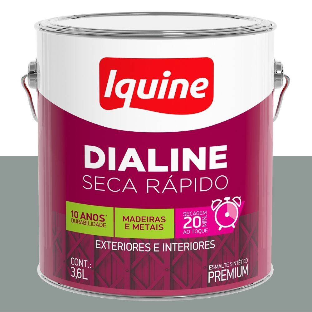 Esmalte Dialine Secagem Rápida Alto Brilho Cinza Médio 3.6L Iquine