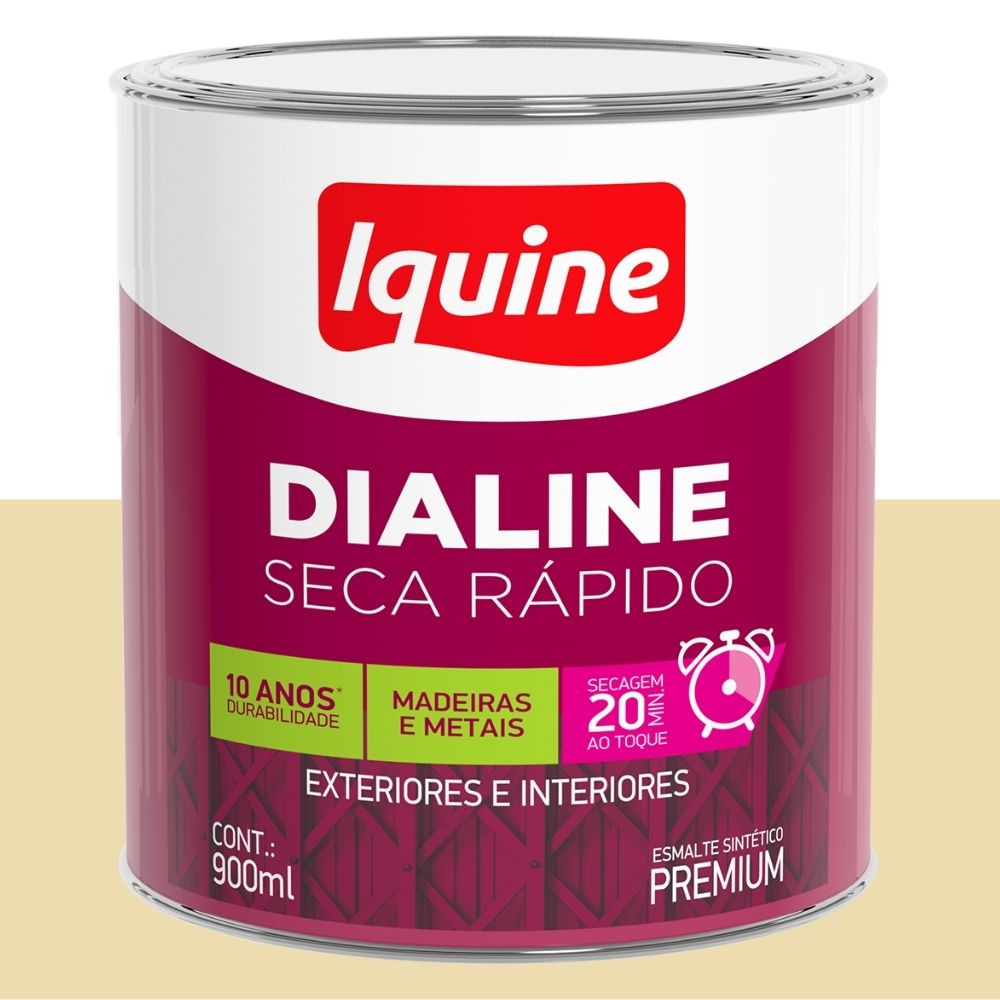 Esmalte Dialine Secagem Rápida Alto Brilho Marfim 900ML Iquine