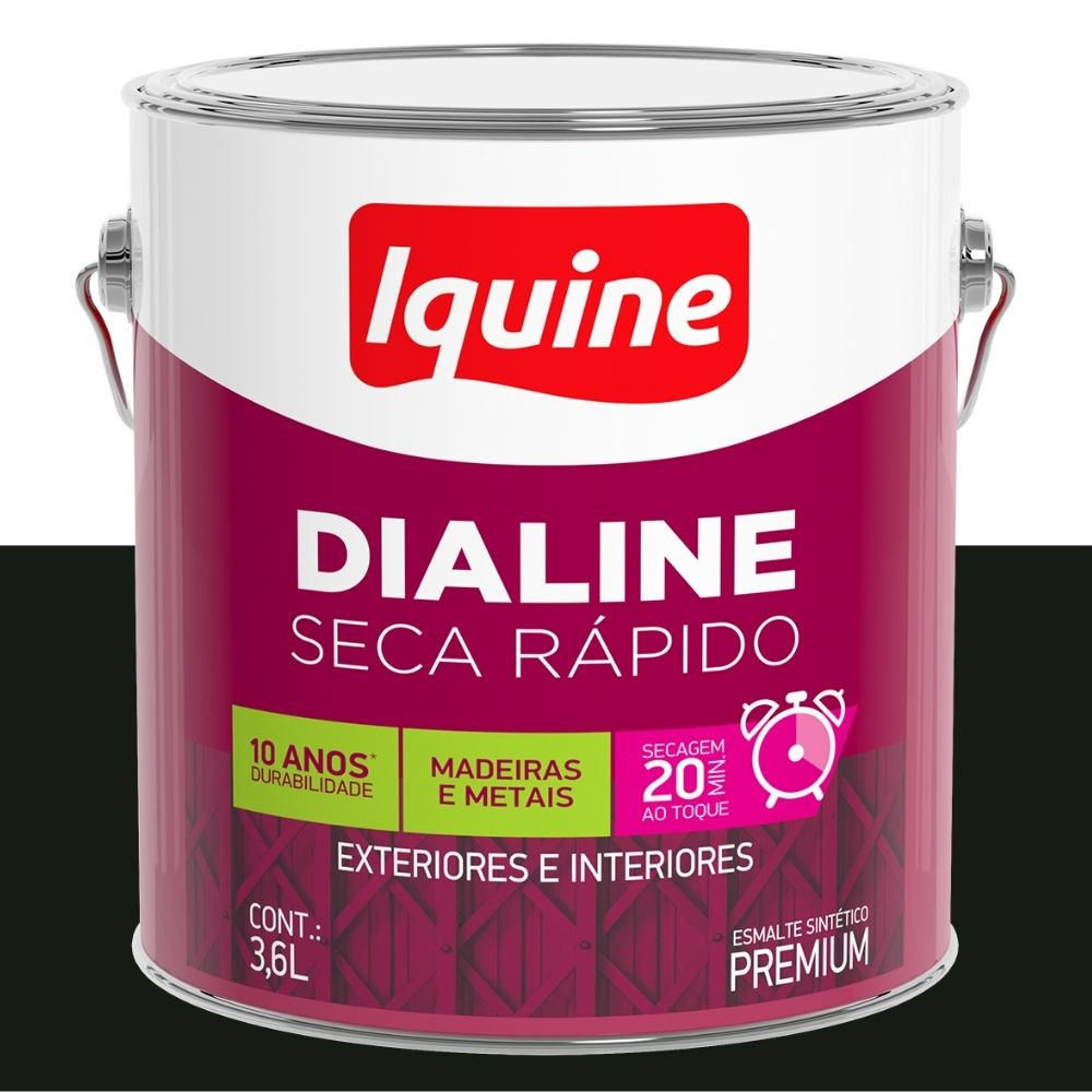 Esmalte Dialine Secagem Rápida Alto Brilho Preto 3.6L Iquine