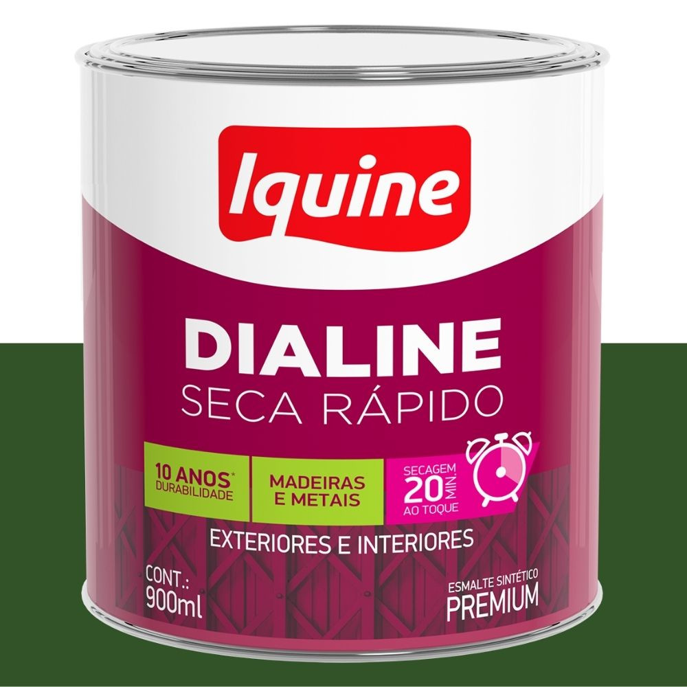 Esmalte Dialine Secagem Rápida Alto Brilho Verde Folha 900ML Iquine