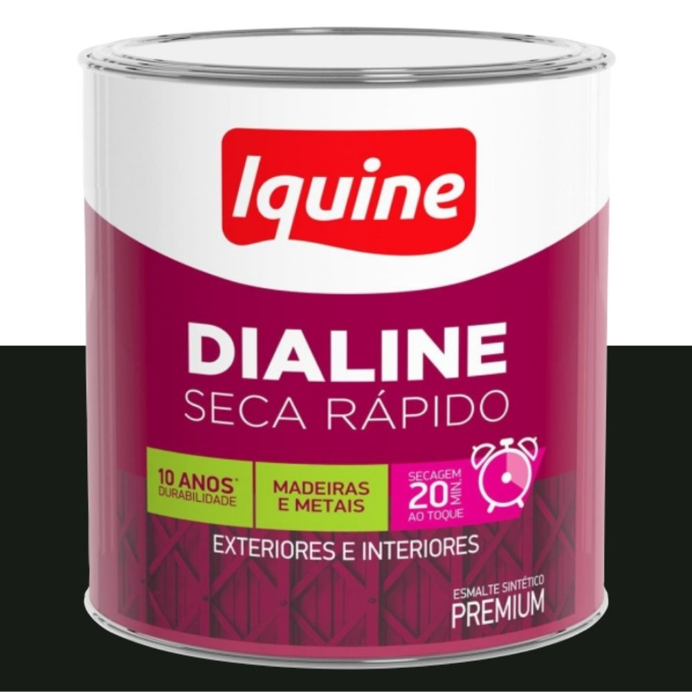 Esmalte Dialine Secagem Rápida Fosco Preto 112ML Iquine