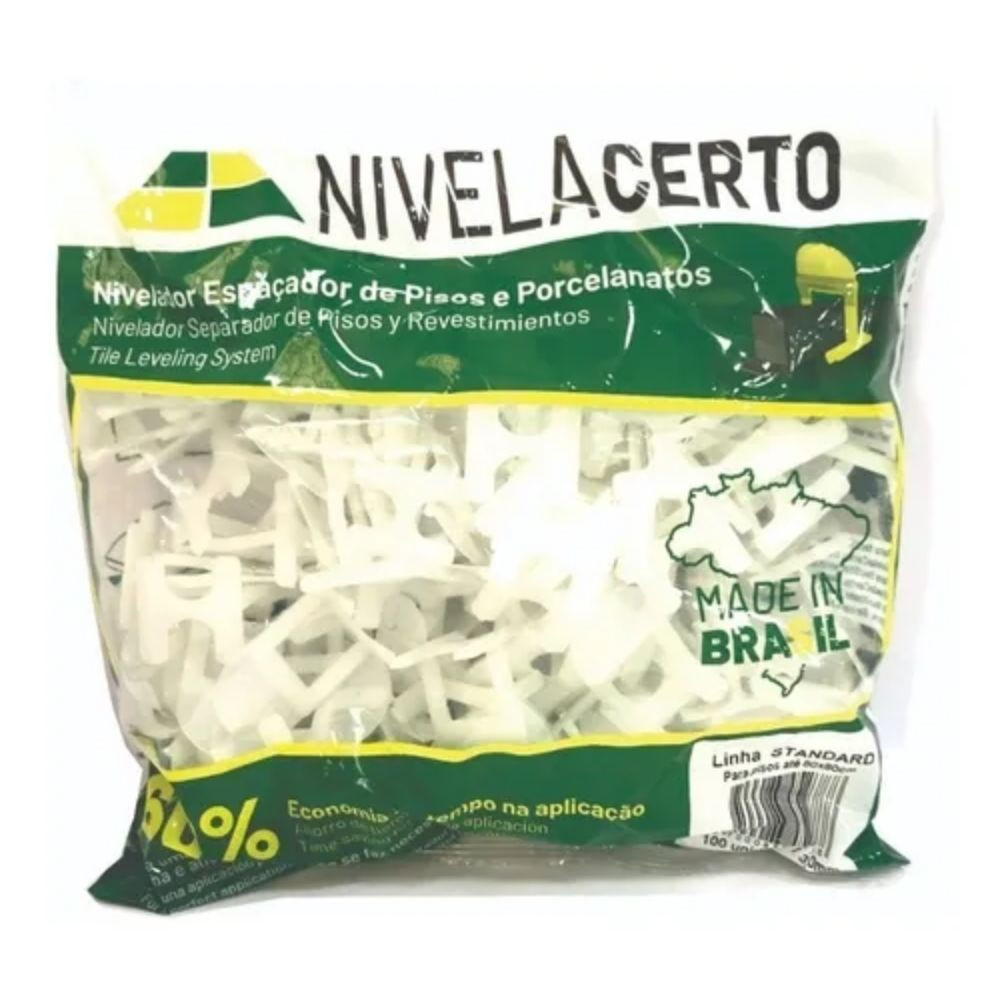 Espaçador de Piso Standard 3MM Com 100 Peças Nivela Certo