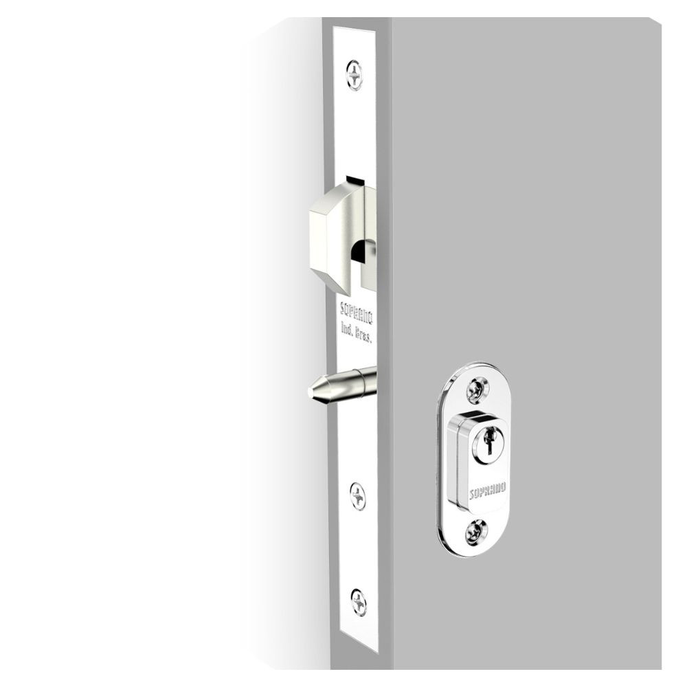 Fechadura Porta de Correr Externa ROS37 Cromada Soprano