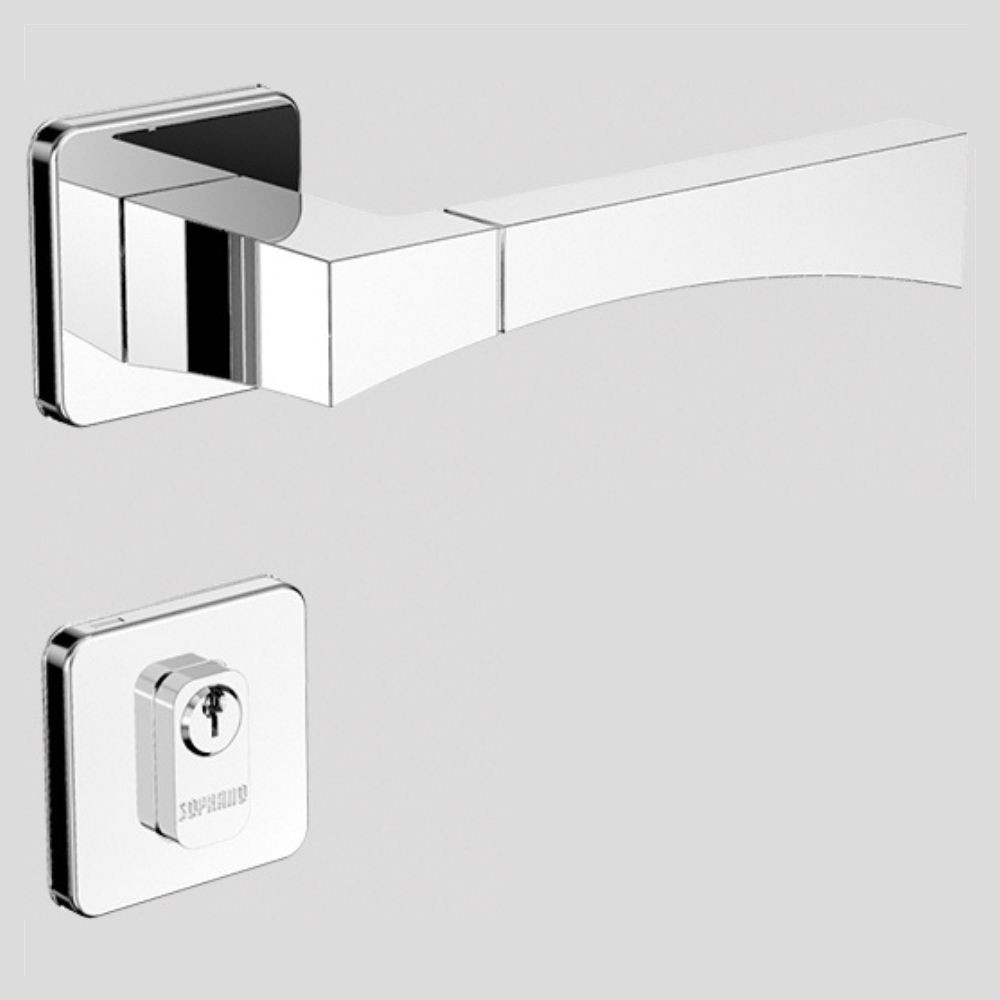 Fechadura Sense Reta Externa Cromado ROS24 Soprano