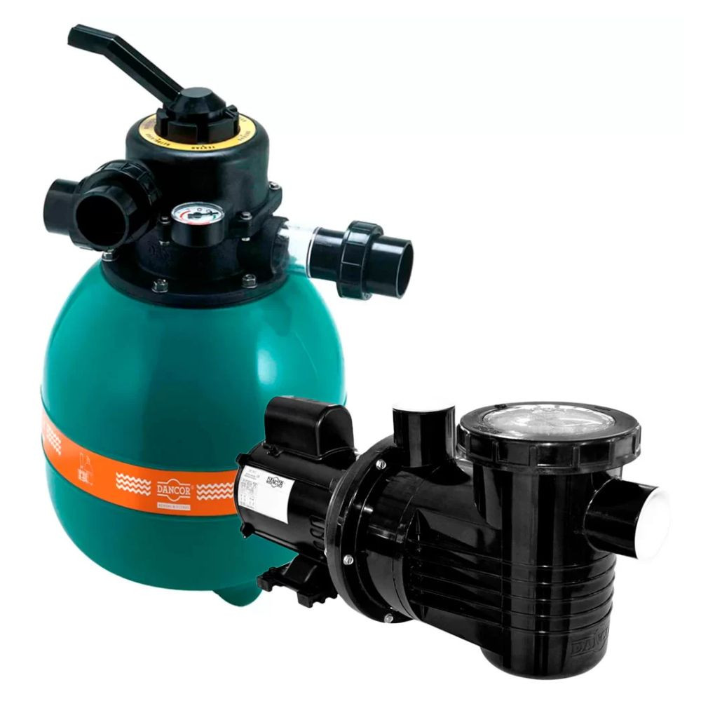 Filtro para Piscina DFR 11 com Bomba 1/4 CV Monofásica + Areia 14KG Dancor