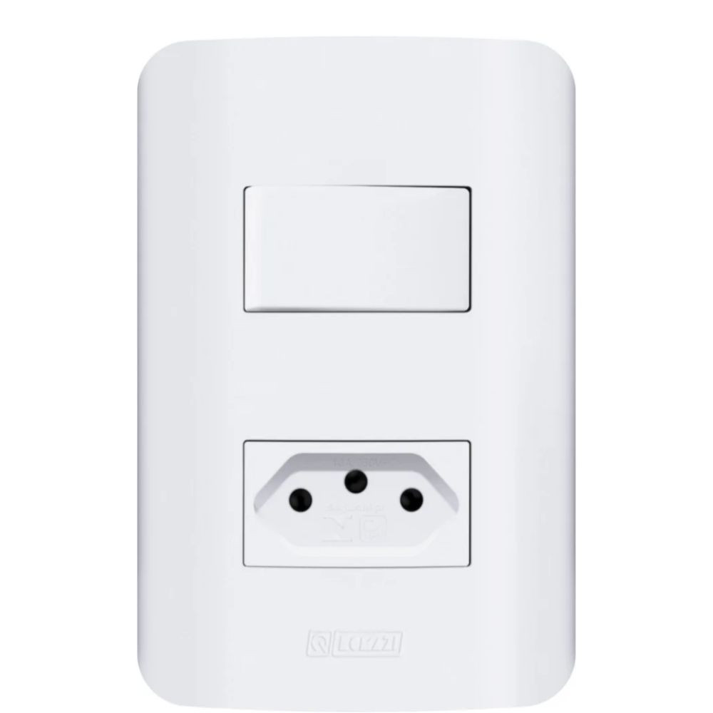 Interruptor Paralelo com Tomada 10A Branco Canoa Romazi