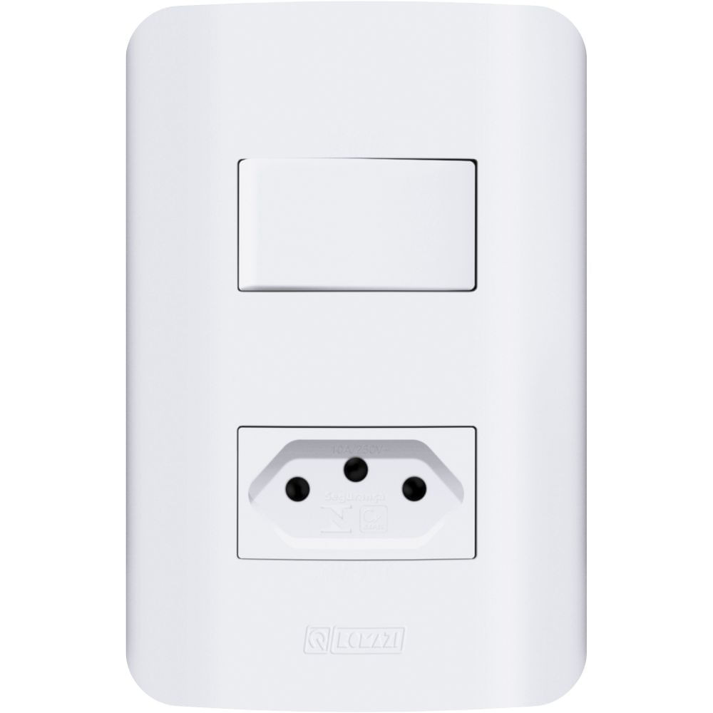 INTERRUPTOR CANOA SIMPLES+TOMADA 20A BRANCO ROMAZI
