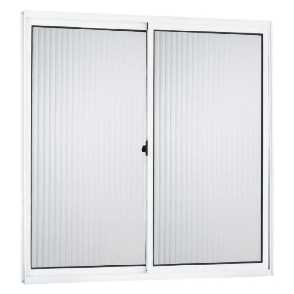 Janela 50X50 2 Folhas Vidro Canelado Branca TopMix