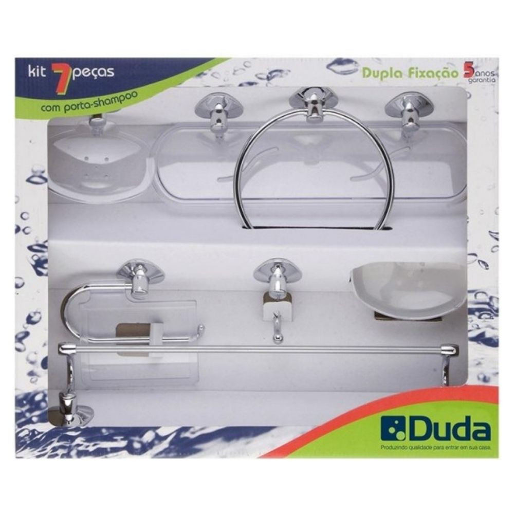 Kit Acessórios Genebra Com 7 Peças Croma Cristal Duda