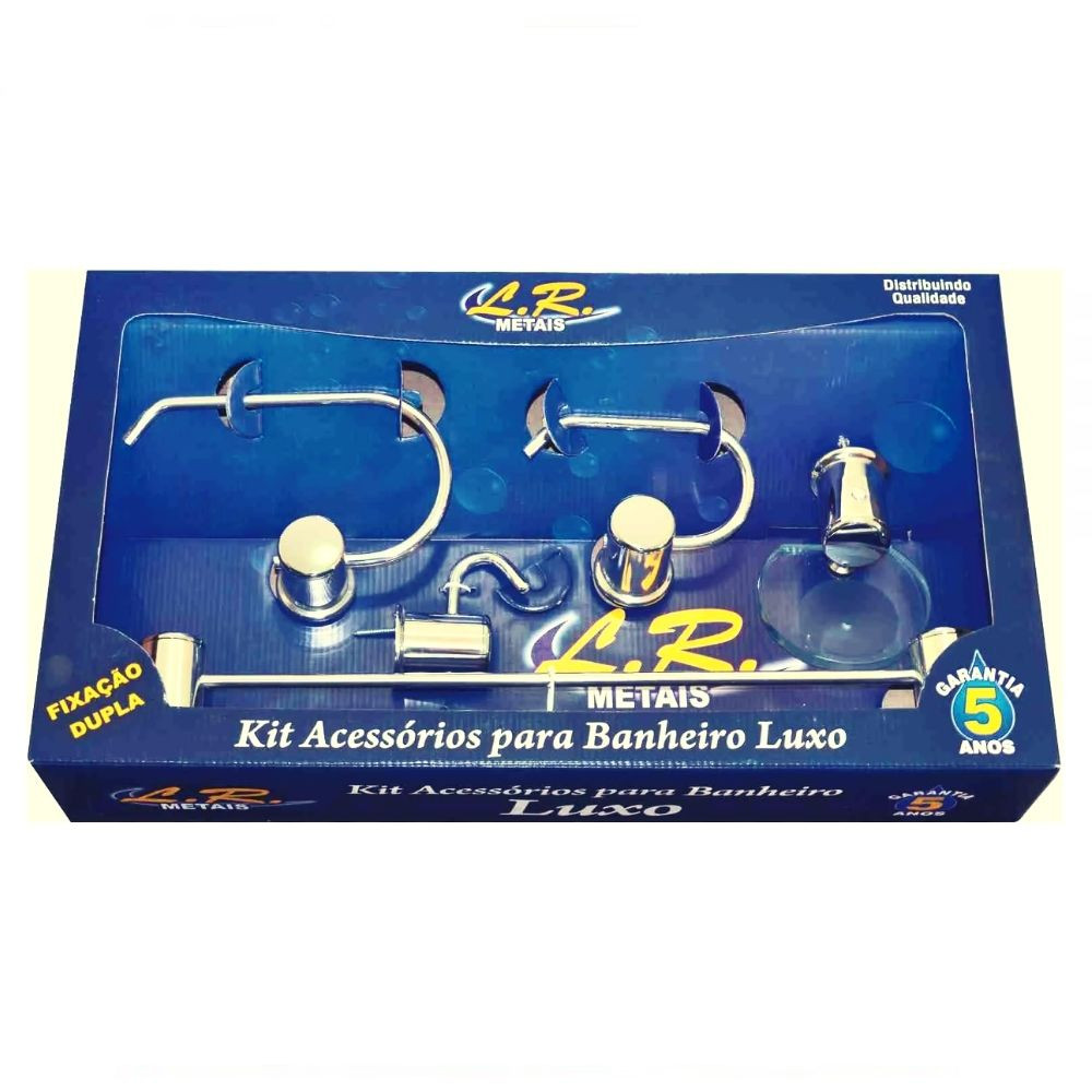 Kit de Acessórios para Banheiro Luxo com 5 Peças LR Metais