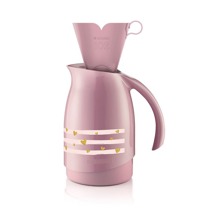 Kit Bule+Suporte 700ML Rosa Sanremo 