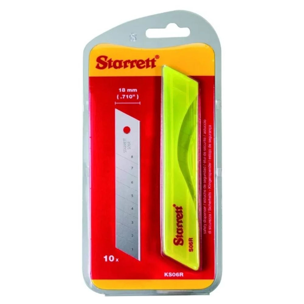 Lâminas Reta Larga 18mm 10 Peças para Estiletes Starret