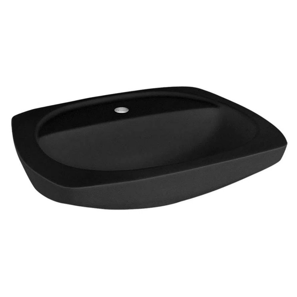Lavatório para Coluna Thema 52.5x42.5cm Preto Incepa