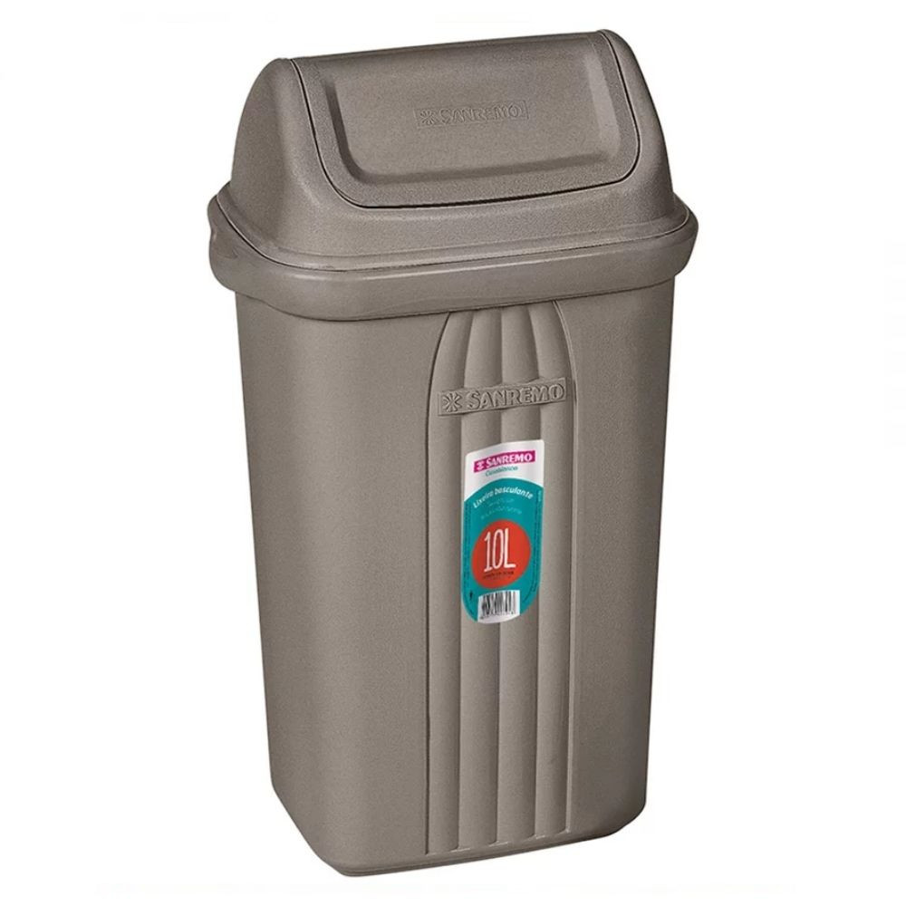 Lixeira Basculante Plástico Casa Blanca Bege 10 Litros Sanremo