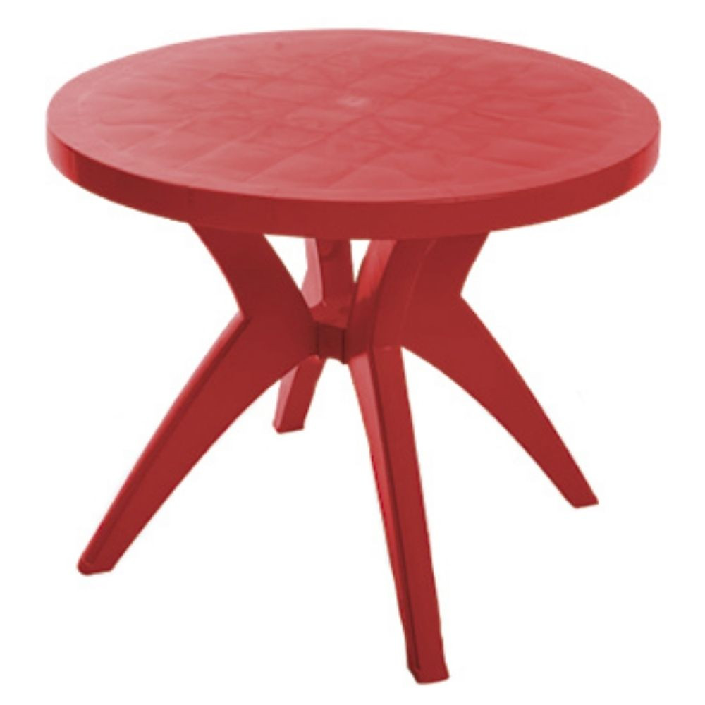 Mesa Redonda Vermelho Forte Plástico Deluxe