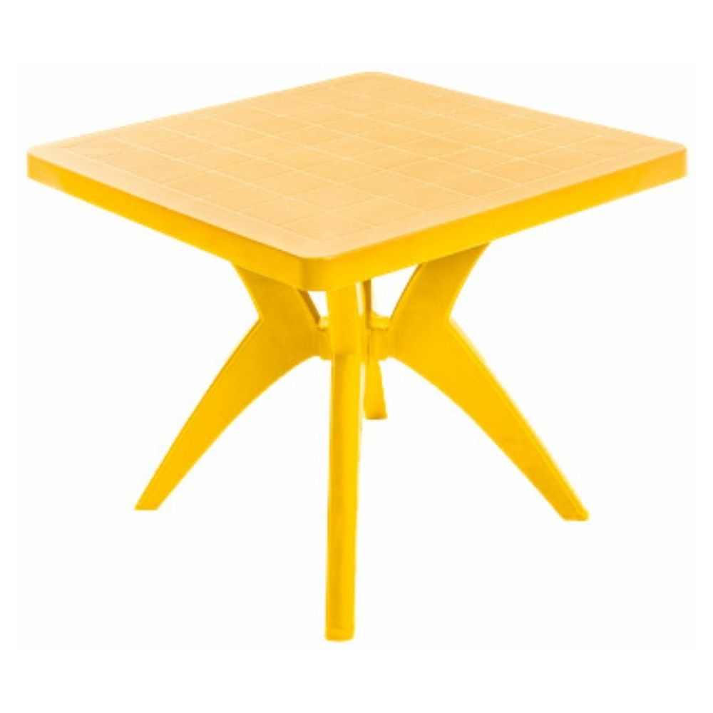 Mesa Plástico Forte Quadrada Amarelo Deluxe  