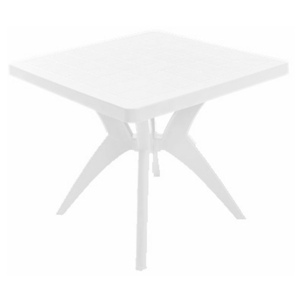 Mesa Quadrada Branca Forte Plástico