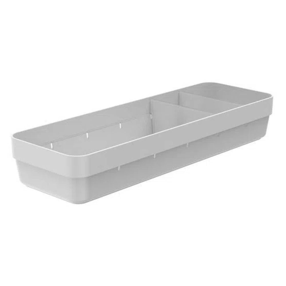 Organizador De Gavetas Logic Com 2 Divisórias 11,5x35x5,5cm Branco OU