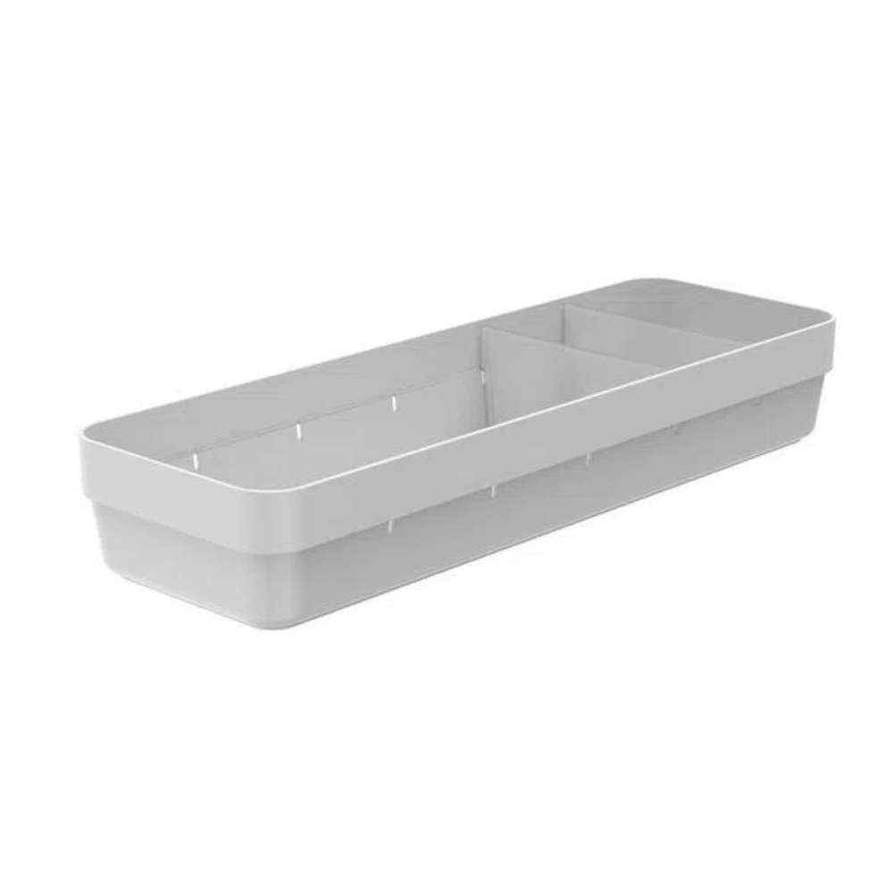 Organizador De Gavetas Logic Com 2 Divisórias 11,5x35x5,5cm Branco OU