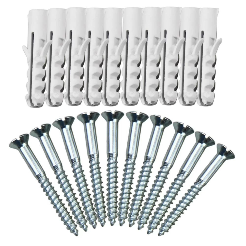  Parafuso Cabeça chata simples com bucha de nylon 6mm Com 10 unidades Bemfixa
