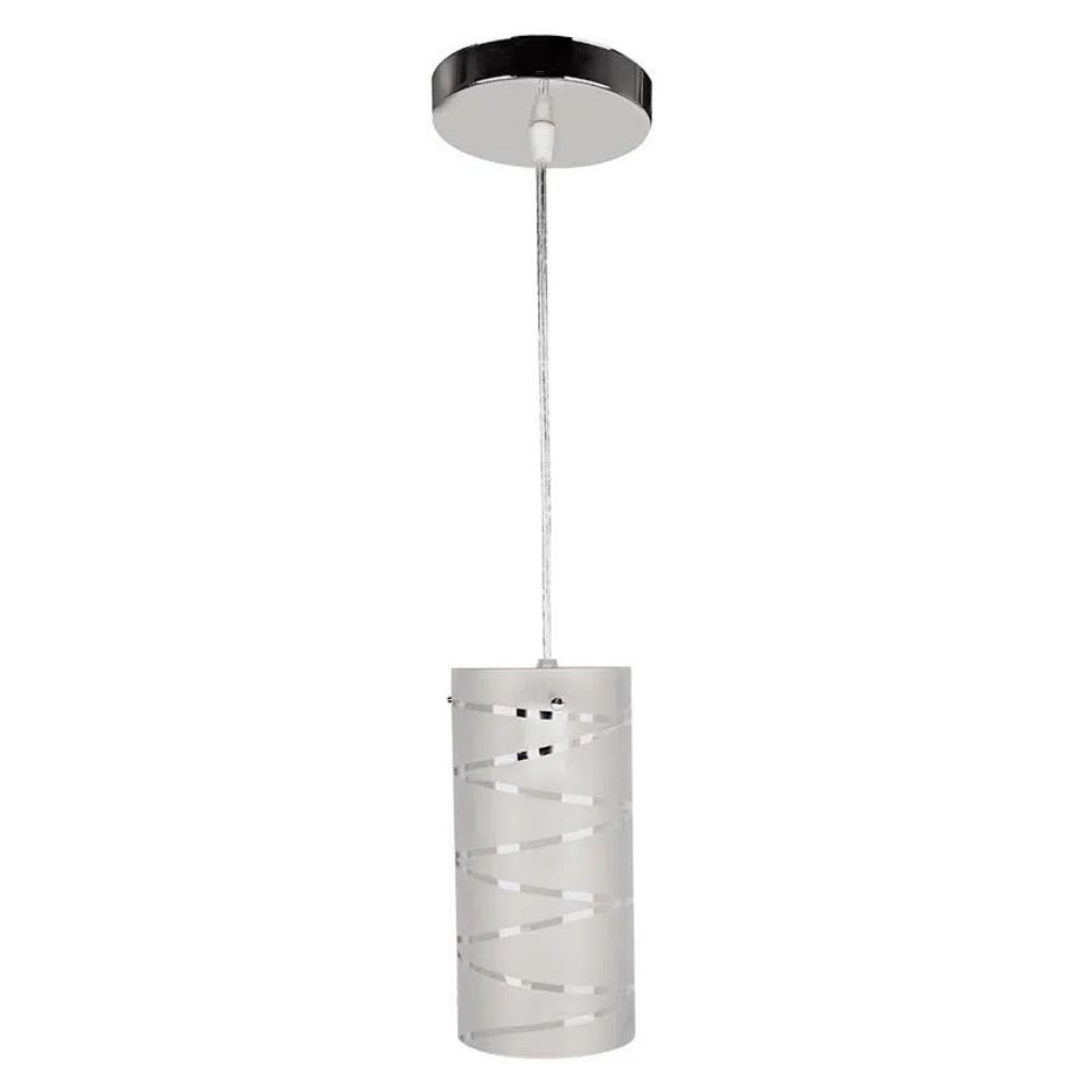 Pendente First 1 Lâmpada Vidro Opalino Linha reta Llum
