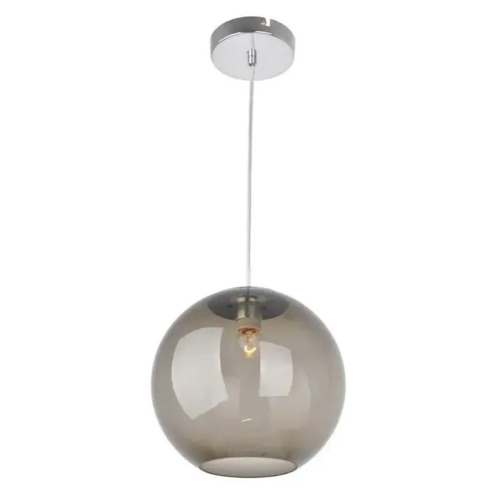 Pendente globe acrílico 30CM 1 lâmpada E27 fumê Llum