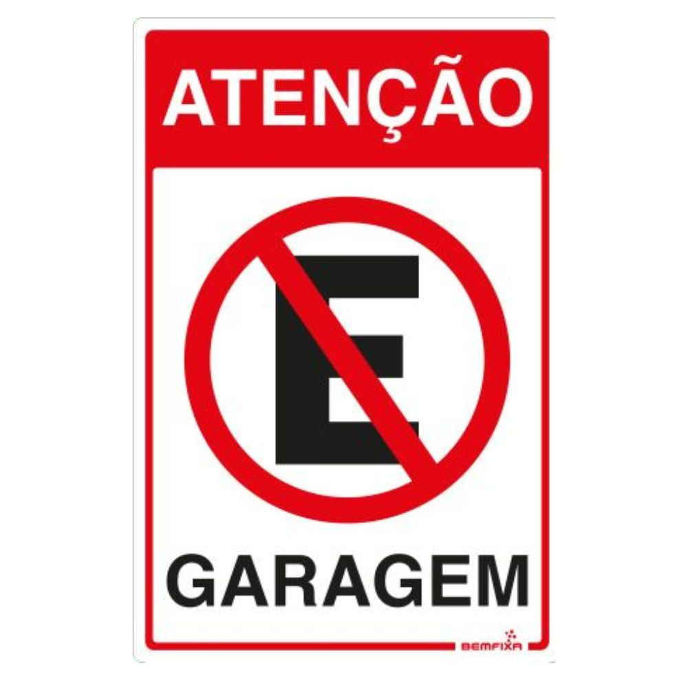 Placa De Sinalização Atenção Garagem 20X30 Bemfixa