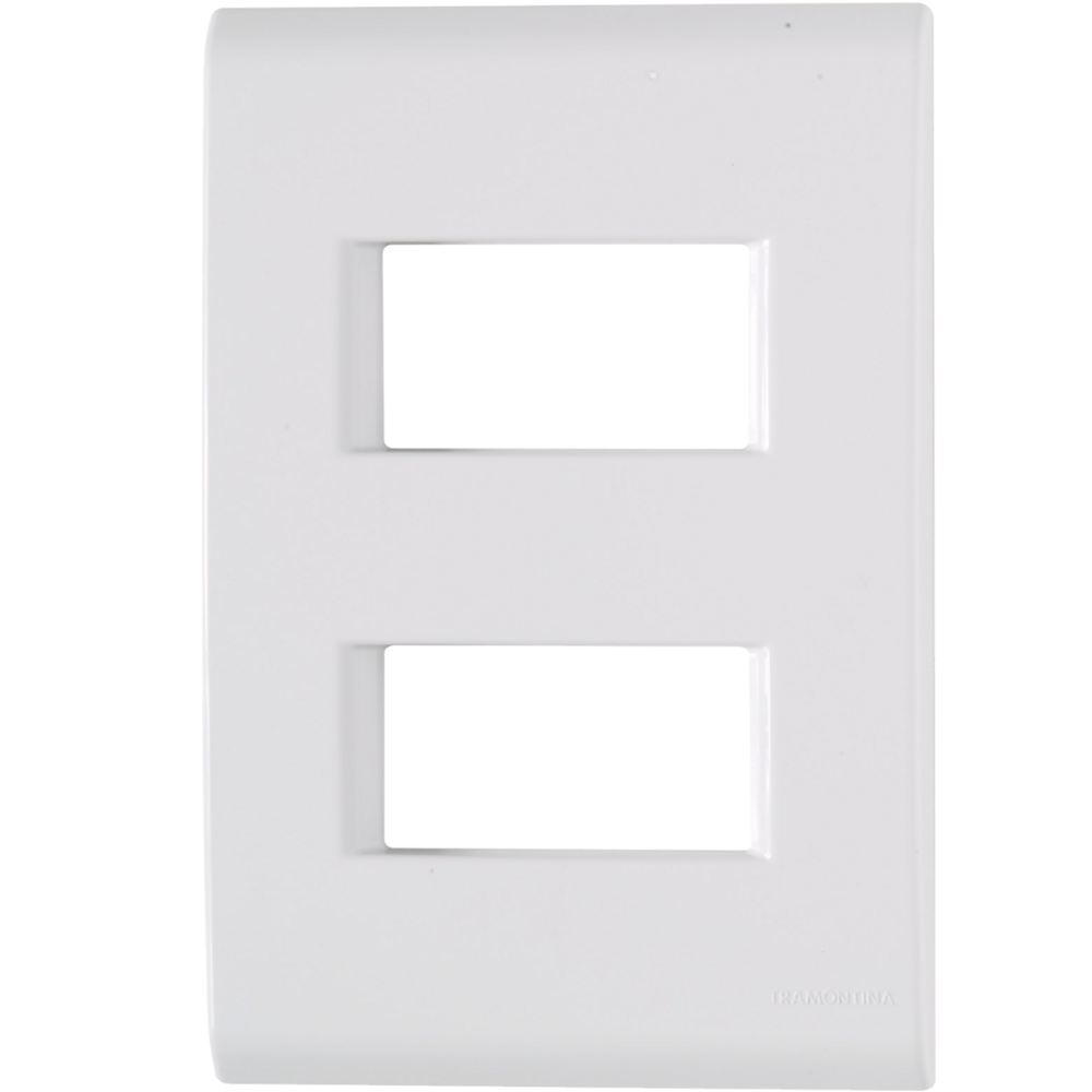 Placa liz 4X2 2 postos separados branca Tramontina