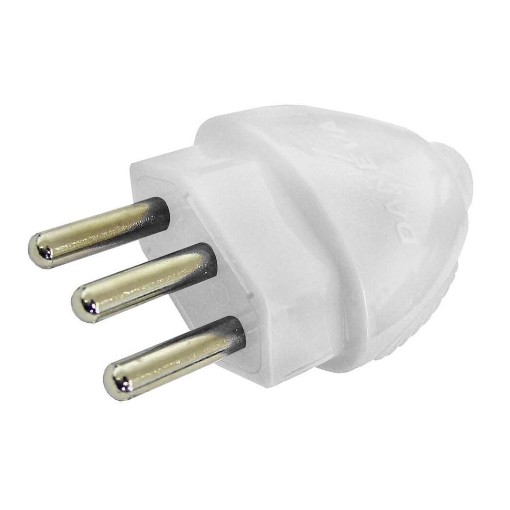 Plugue Desmontavél  2P+T 20A Branco Daneva