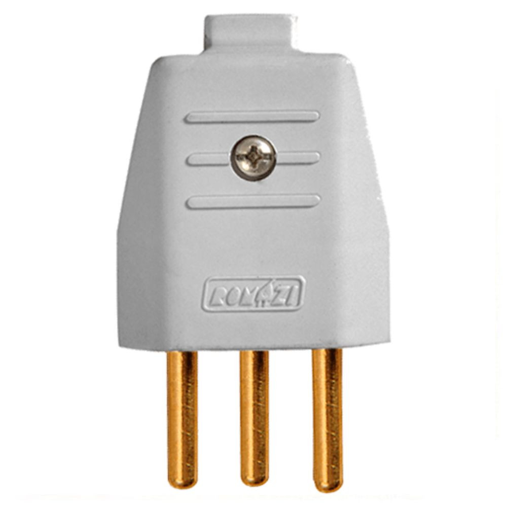 Plug Macho 2P+T 10A Branco Romazi