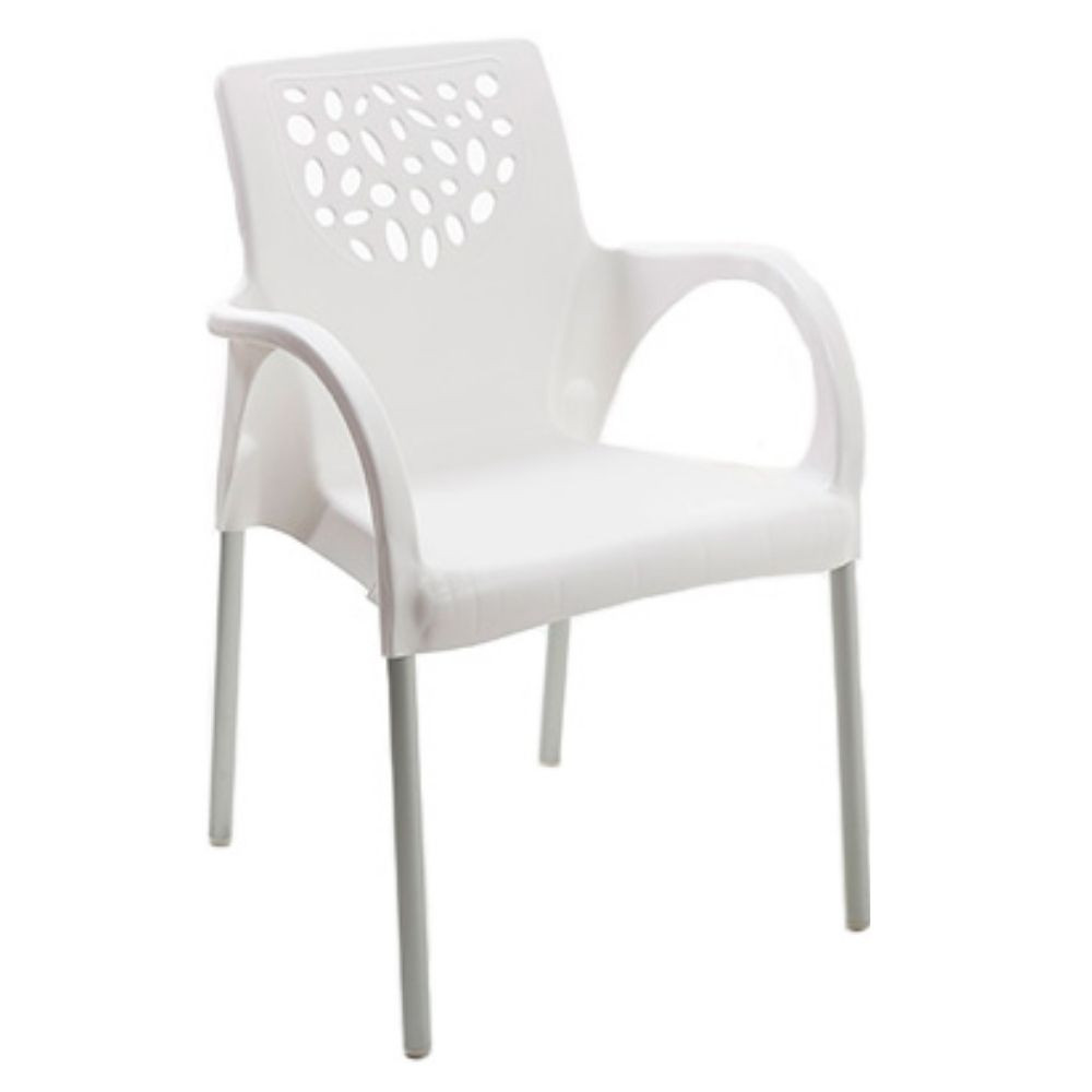 Poltrona Forte Plástico Branco Deluxe 