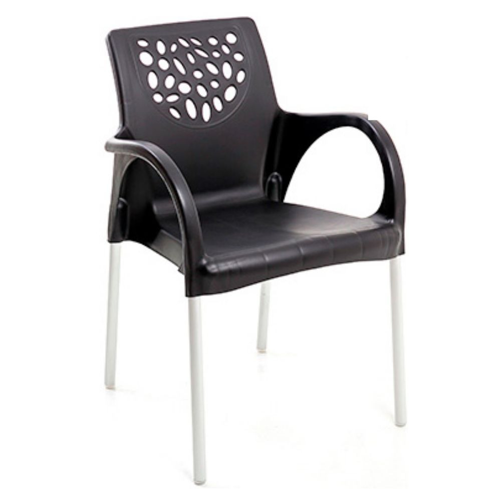 Poltrona Forte Plástico Preto Deluxe 