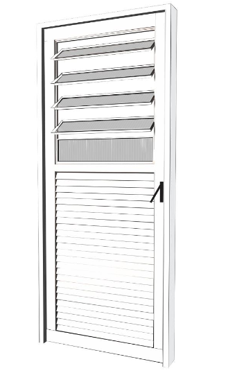 Porta quality basculante home canelado esquerdo branco 210X80 