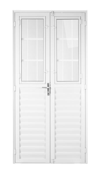 Porta quality postigo home canelado branco 2 folhas 210X120 