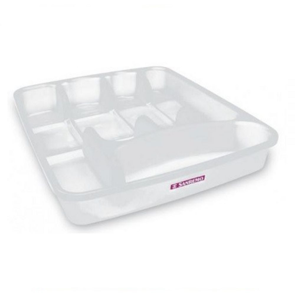 Porta Talher com Tampa Grande 34x30cm Branco Sanremo