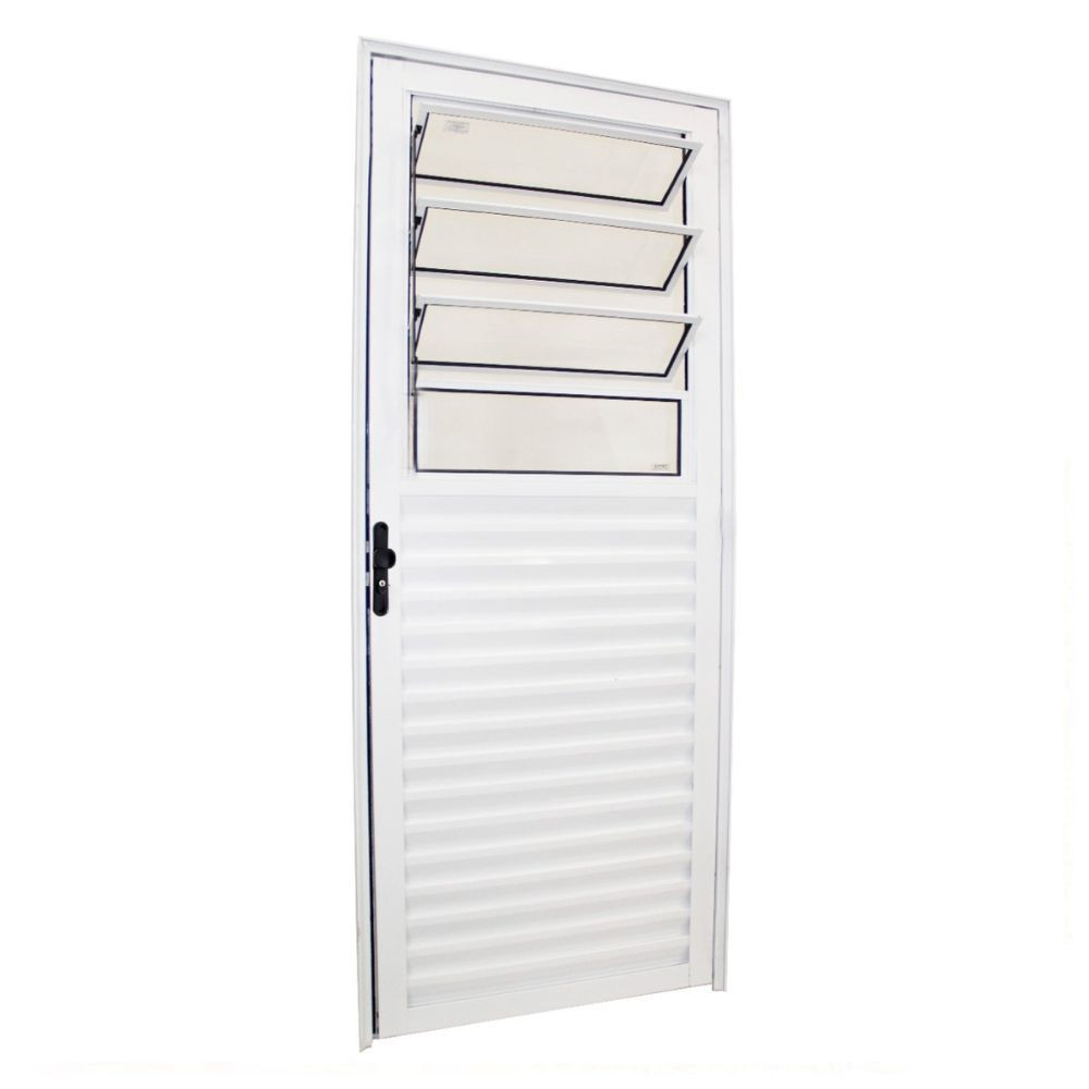 Porta Basculante 210X90 Vidro Liso L/Esquerdo Branca TopMix