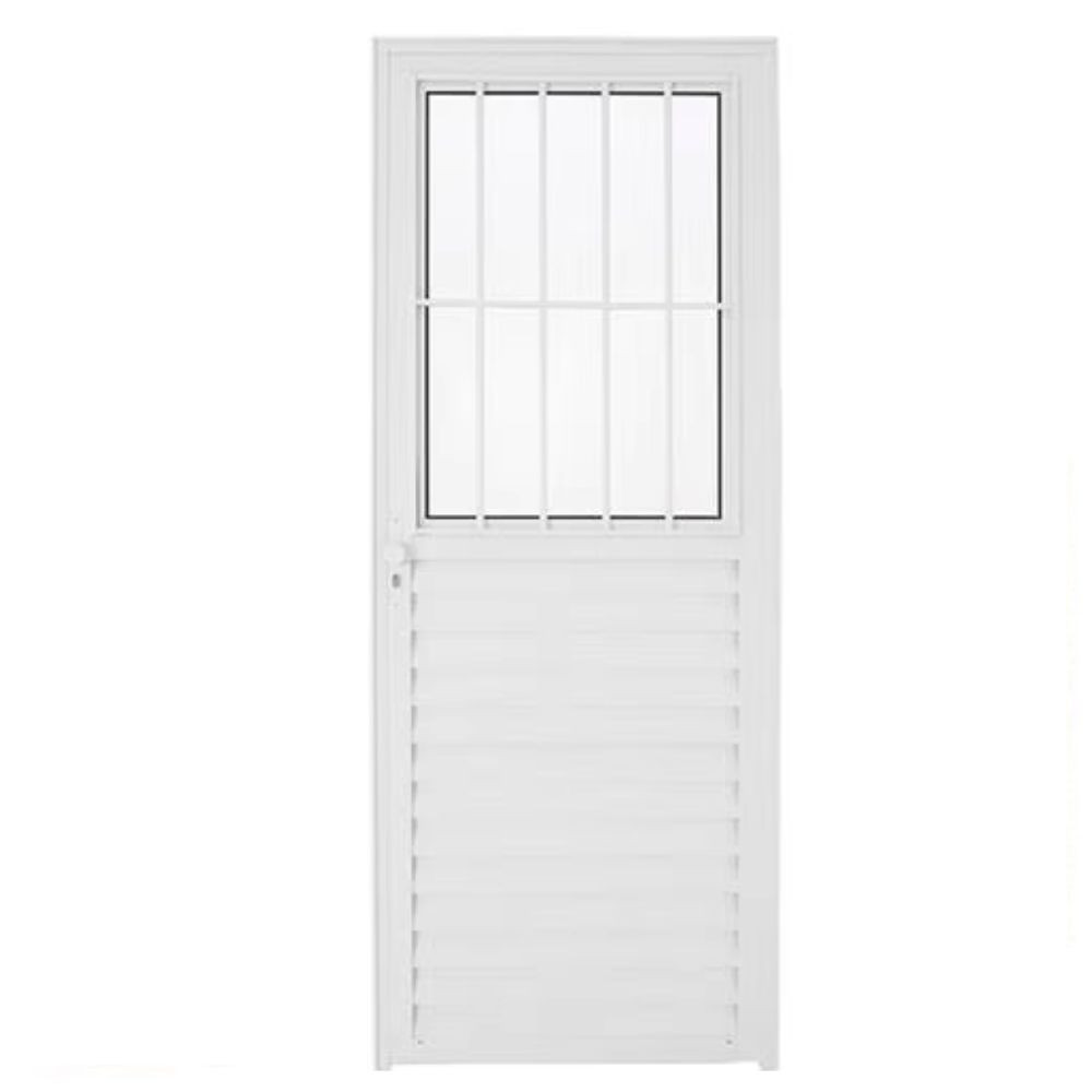 Porta Postigo 210X90 Vidro Liso L/Esquerdo Branco TopMix