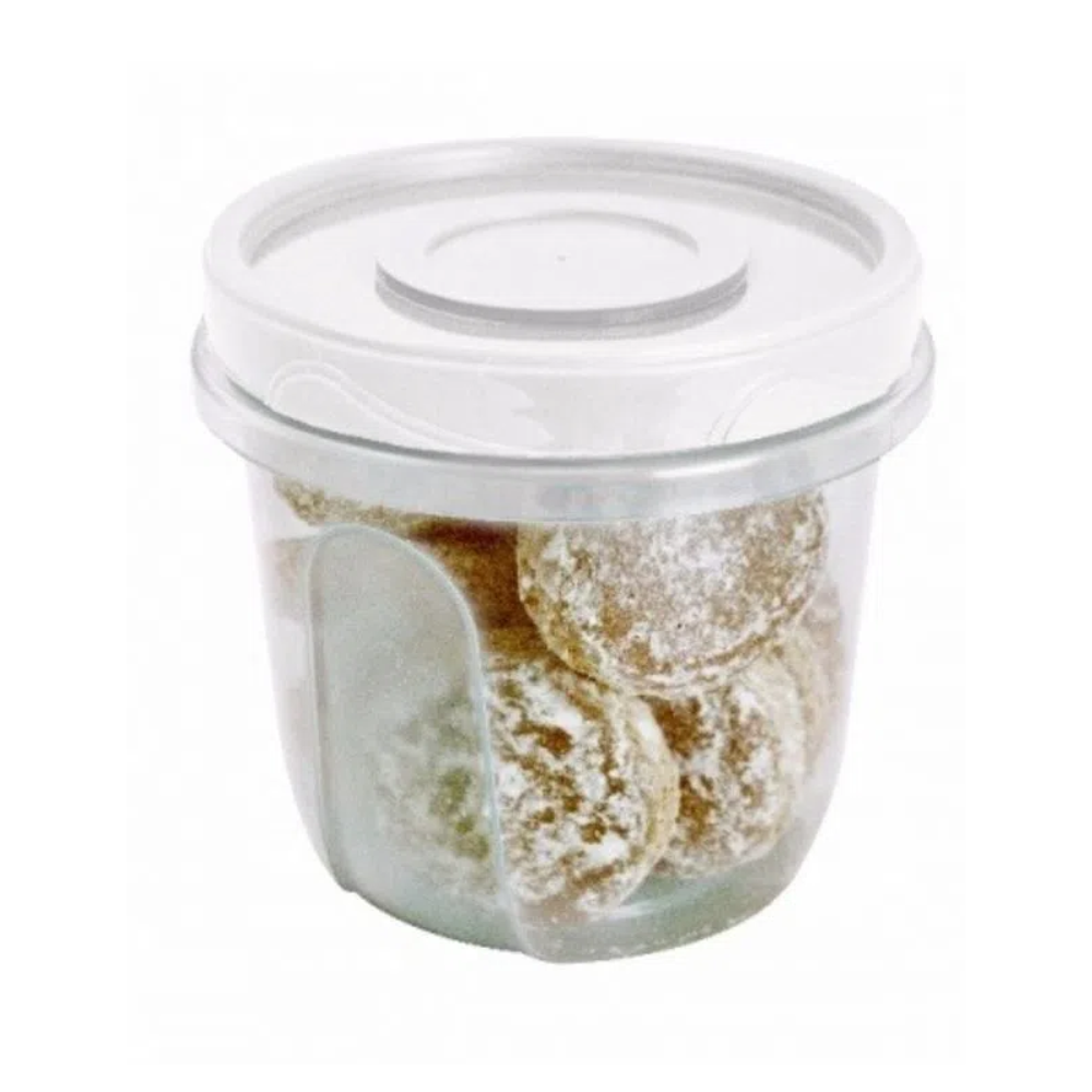 Pote com Tampa Rosca Redondo 750ml Plasvale