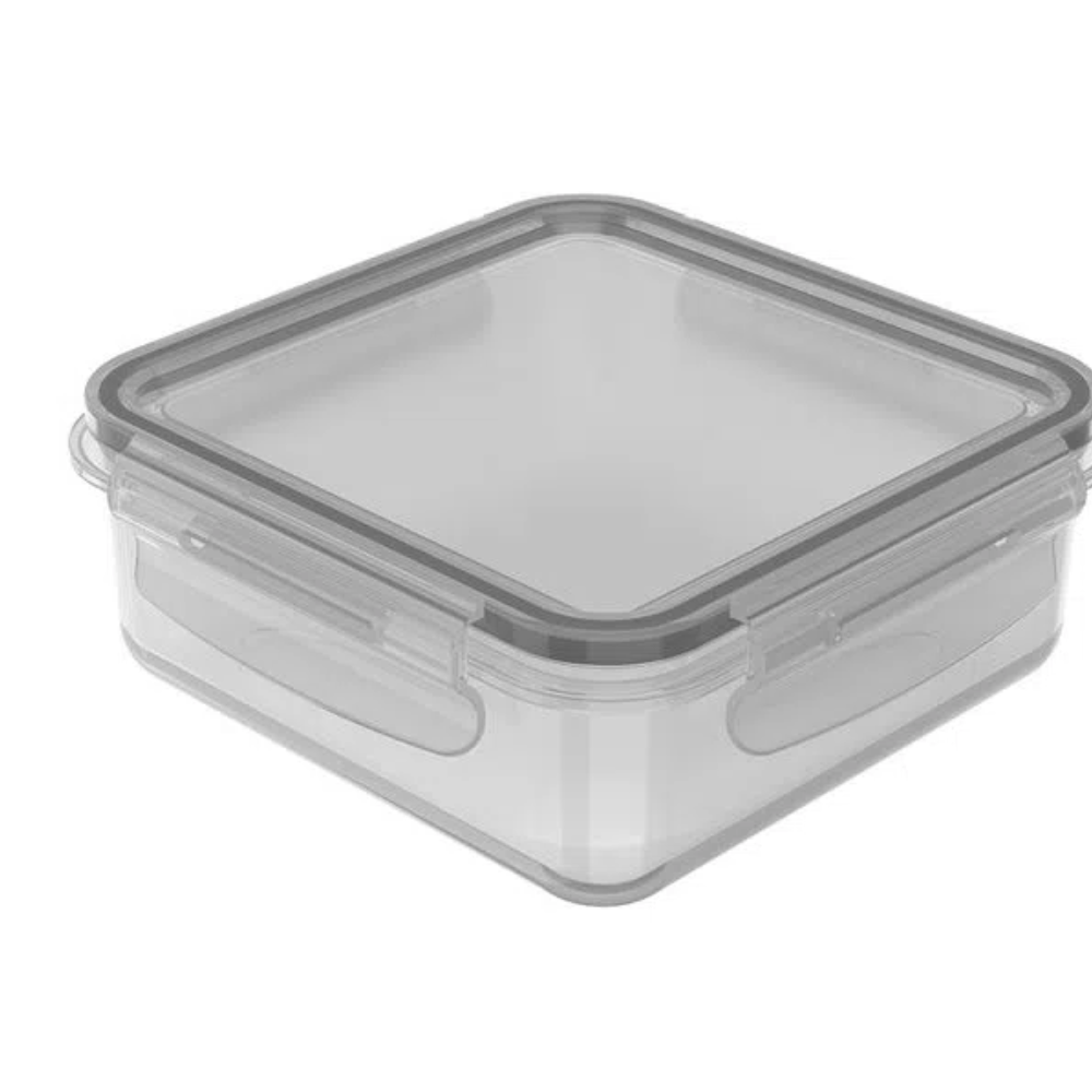 Pote Organizador De Geladeira Click Quadrado 500 ml Chumbo OU