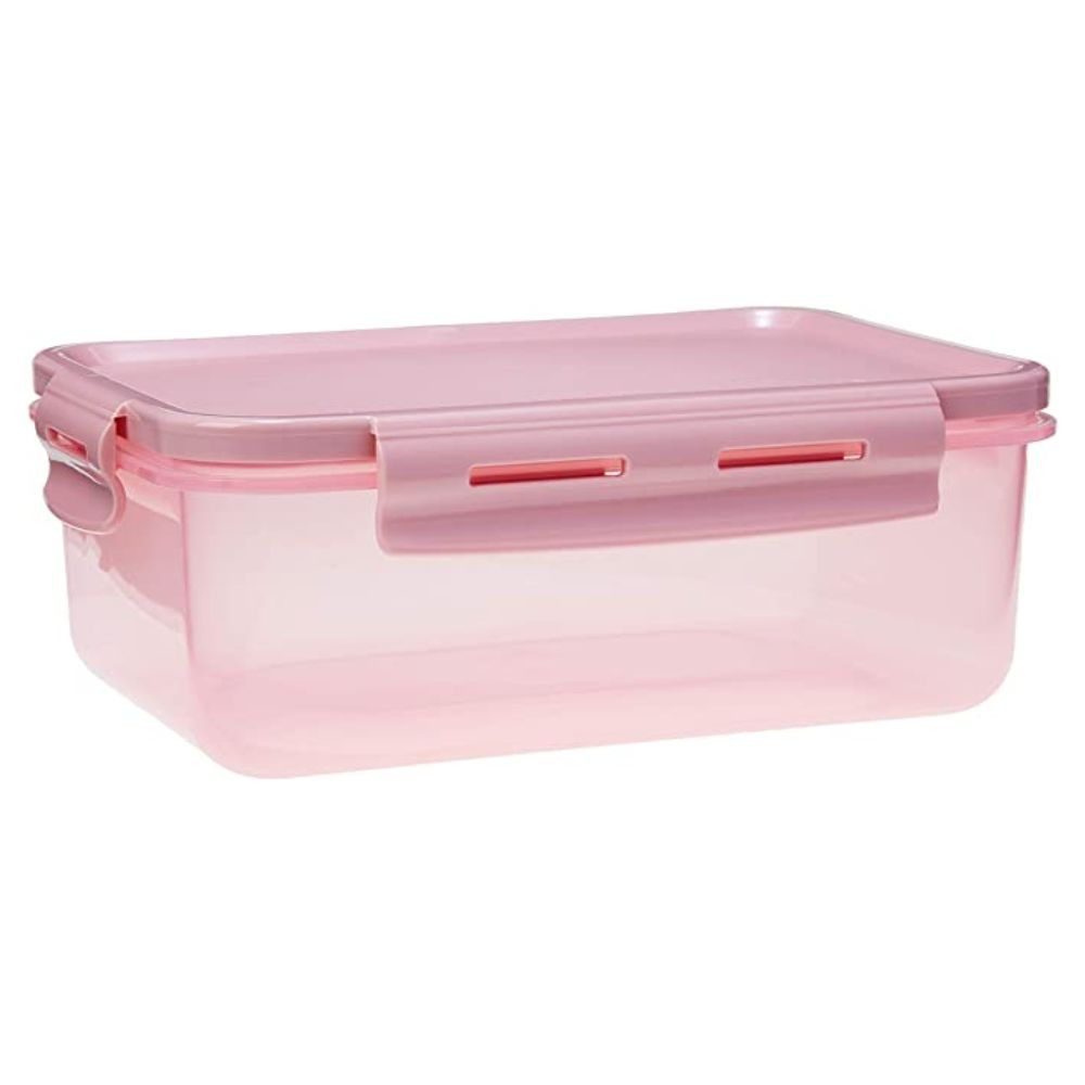 Pote Organizador De Geladeira Click Retangular 1280 ml Rosa OU