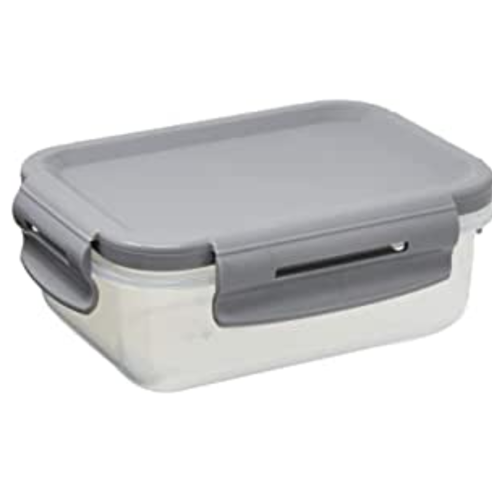 Pote Organizador De Geladeira Click Retangular 380 ml Chumbo OU