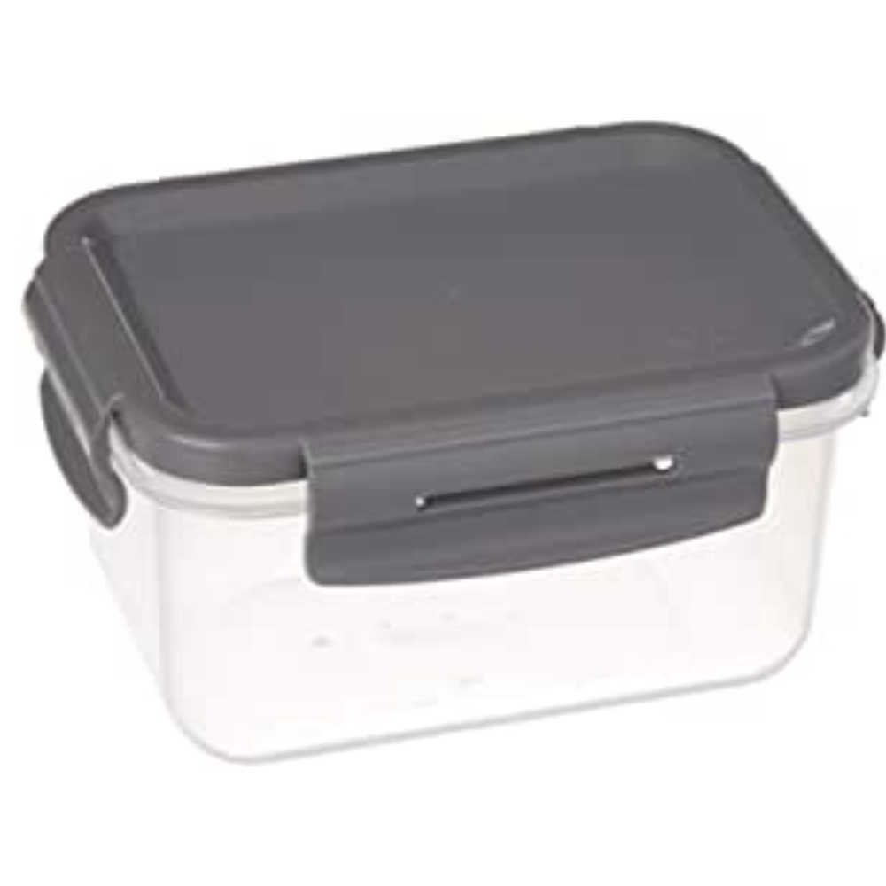 Pote Organizador De Geladeira Click Retangular 560 ml Chumbo OU