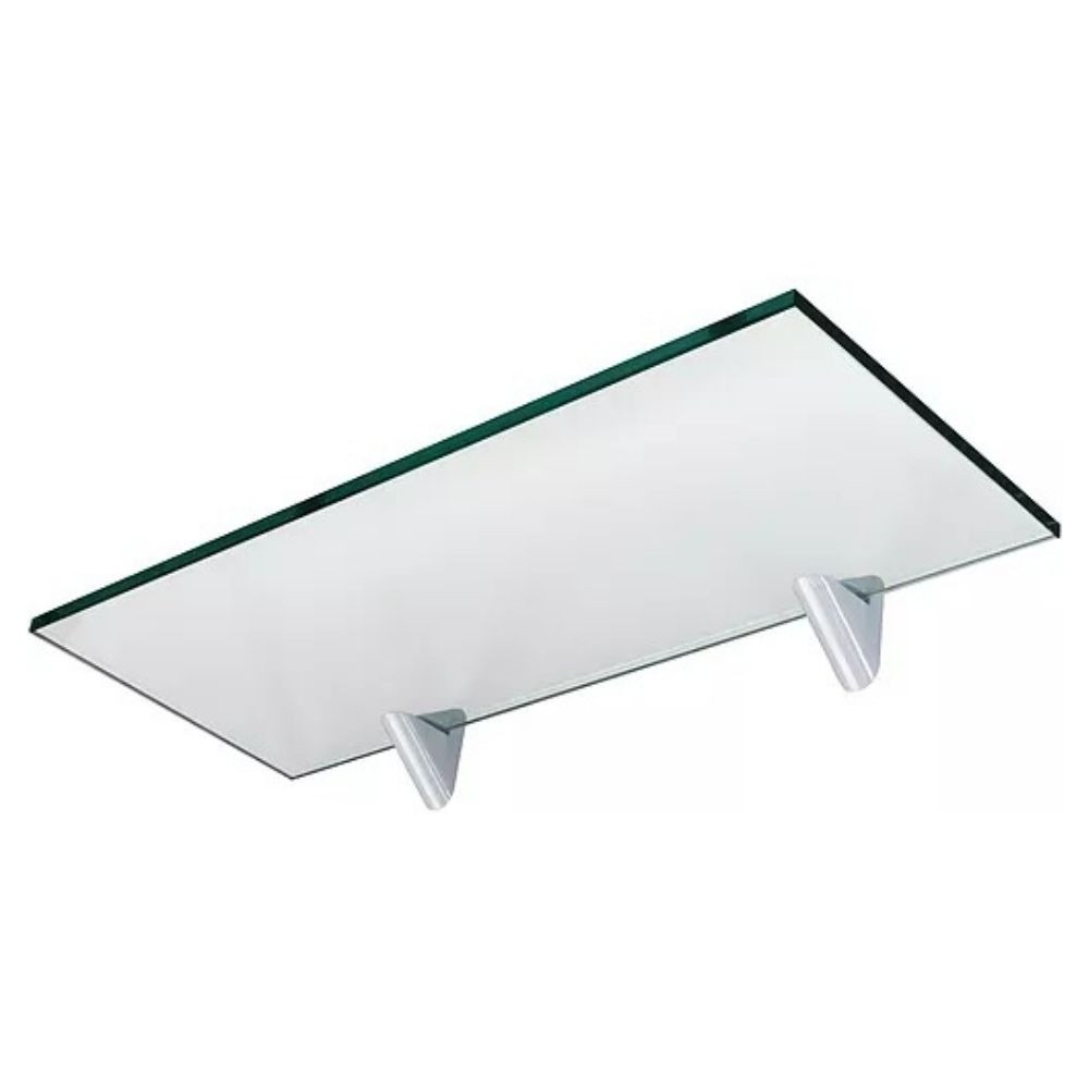 Prateleira Retangular 15x60 Vidro com Suporte Glass