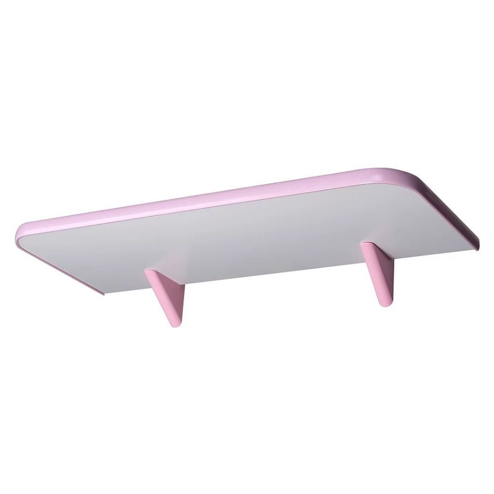 Prateleira 20x90 Com Suporte Branco/Rosa Soft Pratefix 