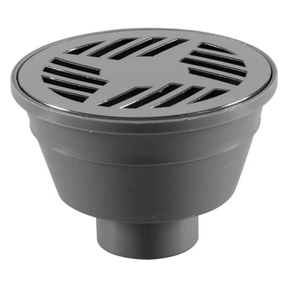 Ralo Sifonado com Grelha Circular Cinza Astra