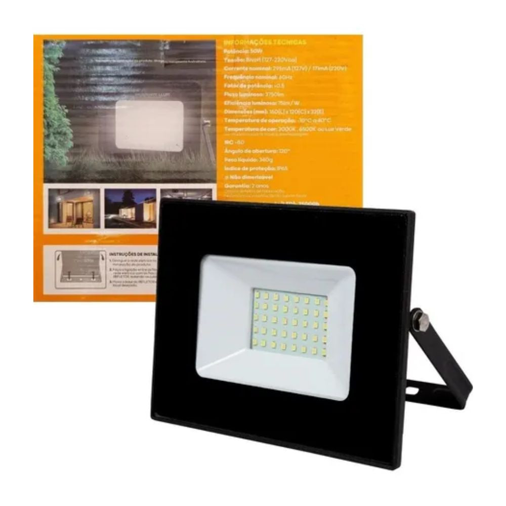 Refletor Led Deep Fit Para Jardim 50w Verde Llum Bronzearte