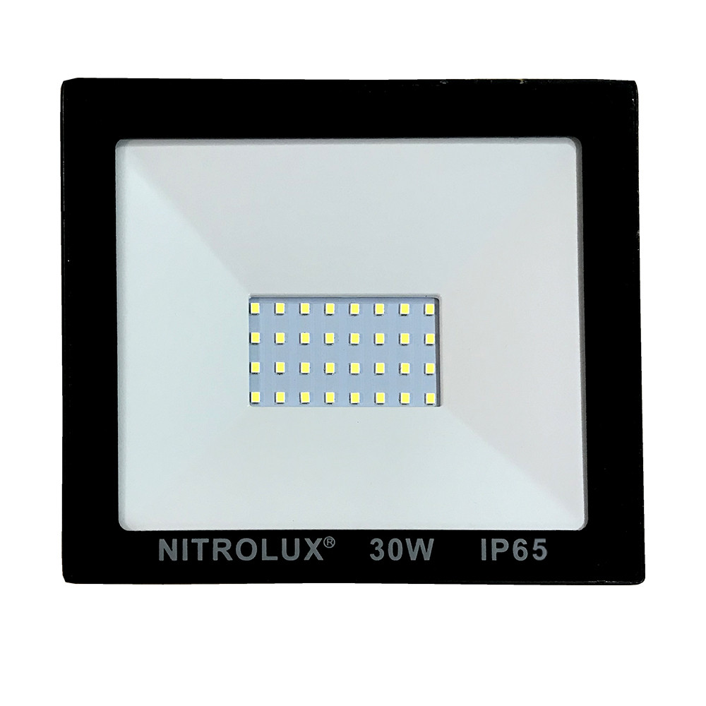 Refletor Led Smd Preto 30W Bivolt 6500K Nitrolux 